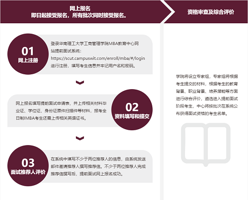 华南理工大学PMBA提前面试申请流程